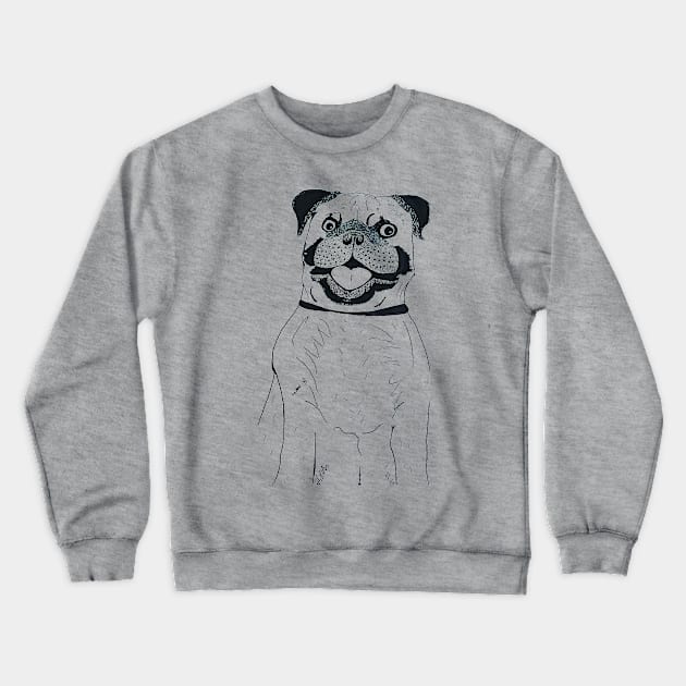 Portrait Pug Crewneck Sweatshirt by Soundtrack Alley